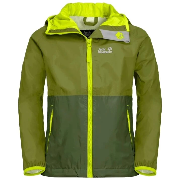 Jack Wolfskin Regenjacke Rainy (wind- Und Wasserdicht) Khaki/grün Kinder 3 Jack Wolfskin Regenjacke Rainy (wind- Und Wasserdicht) Khaki/grün Kinder