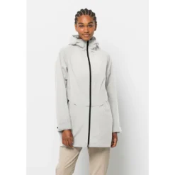 Jack Wolfskin Langjacke »MAINKAI LONG JKT W«, Mit Kapuze