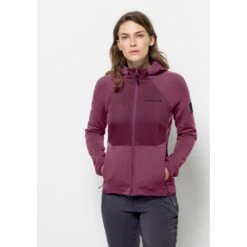 Jack Wolfskin Kapuzenfleecejacke »TASMAN HYBRID FZ W«, Mit Kapuze