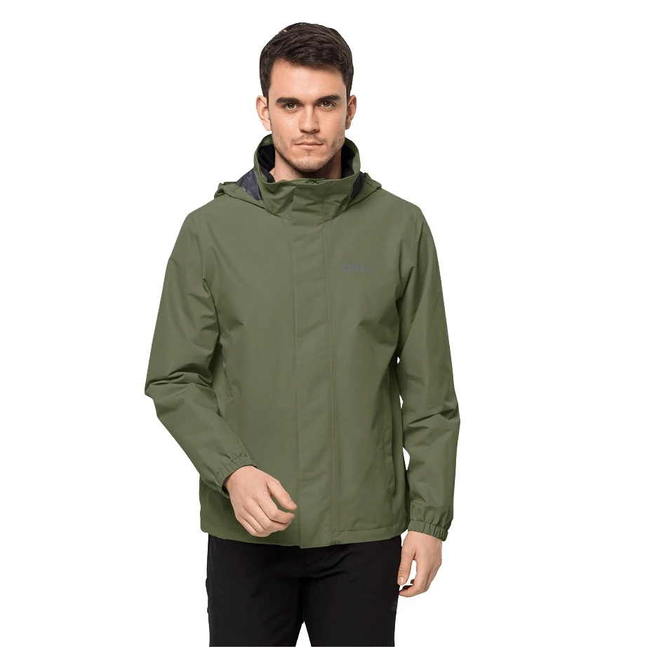 Jack Wolfskin Regenjacke Stormy Point 2-Lagen (Wetterschutzjacke, Wasser-/ Winddicht, Atmungsaktiv) Khaki/grün Herren 3 Jack Wolfskin Regenjacke Stormy Point 2-Lagen (Wetterschutzjacke, Wasser-/ Winddicht, Atmungsaktiv) Khaki/grün Herren