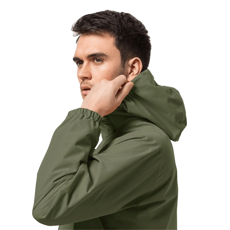 Jack Wolfskin Regenjacke Stormy Point 2-Lagen (Wetterschutzjacke, Wasser-/ Winddicht, Atmungsaktiv) Khaki/grün Herren 8 Jack Wolfskin Regenjacke Stormy Point 2-Lagen (Wetterschutzjacke, Wasser-/ Winddicht, Atmungsaktiv) Khaki/grün Herren – Bild 6
