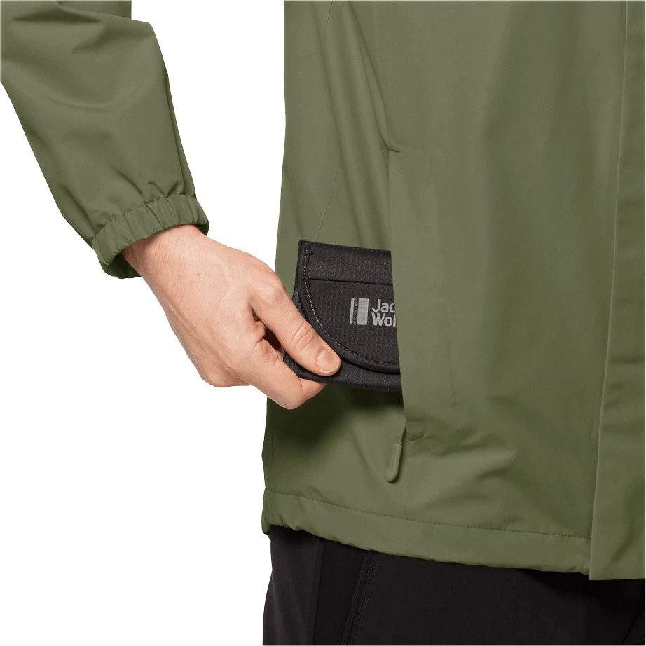 Jack Wolfskin Regenjacke Stormy Point 2-Lagen (Wetterschutzjacke, Wasser-/ Winddicht, Atmungsaktiv) Khaki/grün Herren 6 Jack Wolfskin Regenjacke Stormy Point 2-Lagen (Wetterschutzjacke, Wasser-/ Winddicht, Atmungsaktiv) Khaki/grün Herren – Bild 4