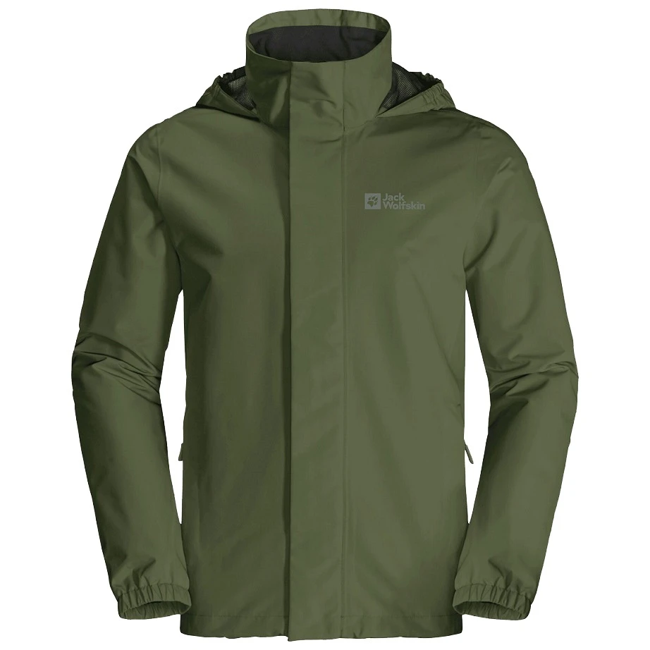 Jack Wolfskin Regenjacke Stormy Point 2-Lagen (Wetterschutzjacke, Wasser-/ Winddicht, Atmungsaktiv) Khaki/grün Herren 4 Jack Wolfskin Regenjacke Stormy Point 2-Lagen (Wetterschutzjacke, Wasser-/ Winddicht, Atmungsaktiv) Khaki/grün Herren – Bild 2