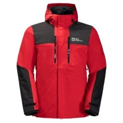 Jack Wolfskin Winterjacke Jasper 3in1 (wasser-winddicht, Atmungsaktiv, Warm) Rot Herren