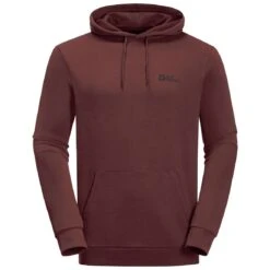 Jack Wolfskin Kapuzenpullover Essential (Bio-Baumwolle) 2022 Rot Herren