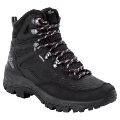 Jack Wolfskin Trekking-Wanderschuhe Rebellion Guide Texapore Mid (100% PFC-frei,wasserdicht) Schwarz Herren