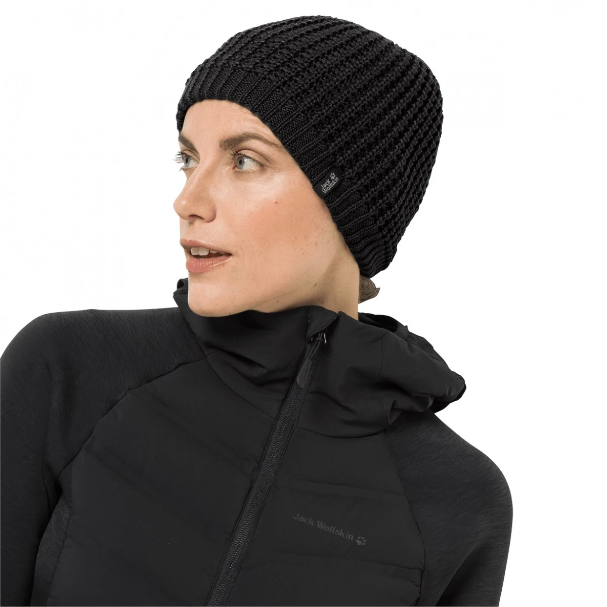 Jack Wolfskin Mütze (Beanie) Milton Cap - Warme Strickmütze Mit Thermofutter - Schwarz Damen 3 Jack Wolfskin Mütze (Beanie) Milton Cap - Warme Strickmütze Mit Thermofutter - Schwarz Damen