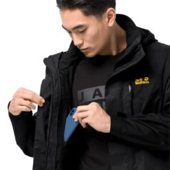 Jack Wolfskin Ganzjahresjacke Jasper Flex (wasserdicht) Schwarz Herren -Jack Wolfskin Jack Wolfskin 1108371 6000 jasper flex men black203 1200x1200 1