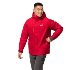Jack Wolfskin Winterjacke Troposphere (wasserdicht, Gefüttert, Atmungsaktiv) Lackrot Herren