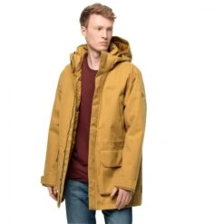 Jack Wolfskin Parka Fierce Wind (wasser-winddicht, Recyceltes Materialien) Bernsteingelb Herren