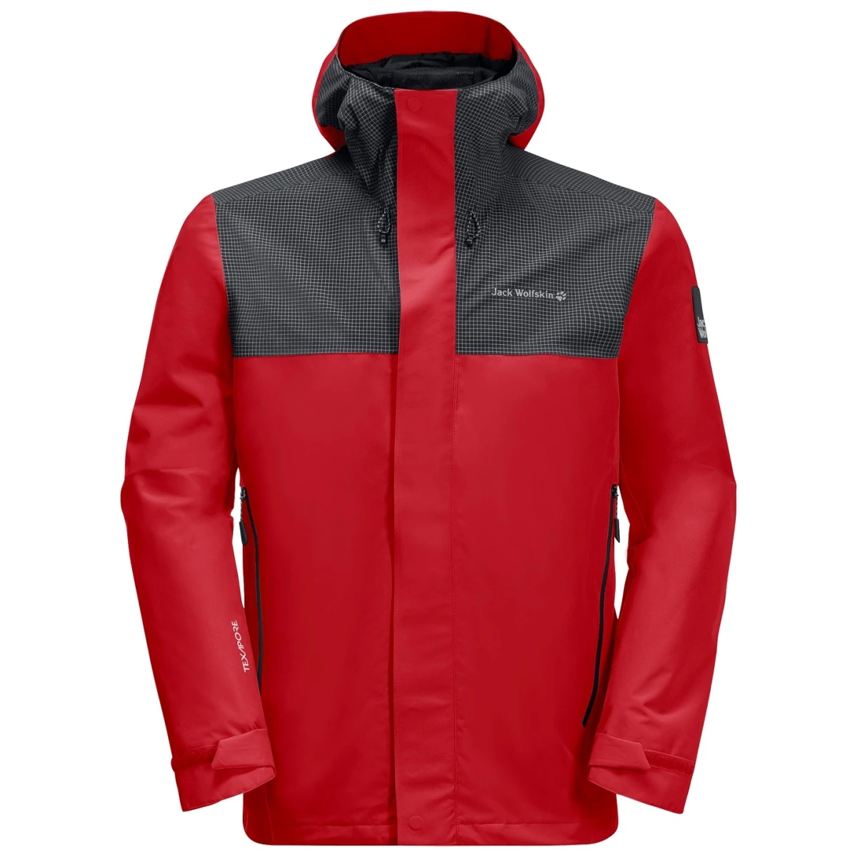 Jack Wolfskin Übergangs-/Wanderjacke DNA Block - Wetterschutzjacke, Wasserdicht, Winddicht, PFC-frei - Rot Herren 4 Jack Wolfskin Übergangs-/Wanderjacke DNA Block - Wetterschutzjacke, Wasserdicht, Winddicht, PFC-frei - Rot Herren – Bild 2