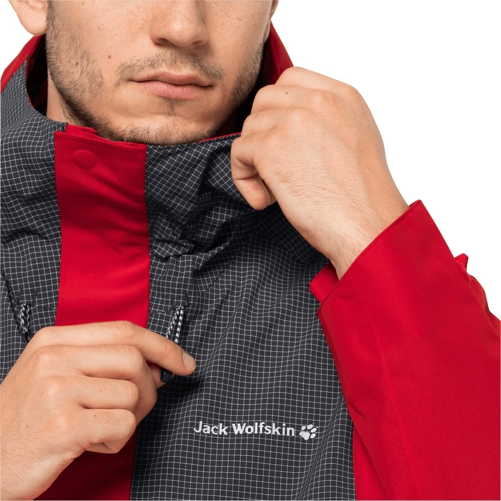 Jack Wolfskin Übergangs-/Wanderjacke DNA Block - Wetterschutzjacke, Wasserdicht, Winddicht, PFC-frei - Rot Herren 8 Jack Wolfskin Übergangs-/Wanderjacke DNA Block - Wetterschutzjacke, Wasserdicht, Winddicht, PFC-frei - Rot Herren – Bild 6