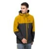 Jack Wolfskin Wanderjacke Peak (sehr Wasserdicht, Winddicht, PFC-frei) Phantomgrau/gelb Herren