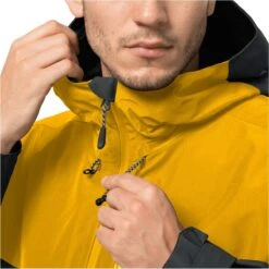 Jack Wolfskin Wanderjacke Peak (sehr Wasserdicht, Winddicht, PFC-frei) Phantomgrau/gelb Herren -Jack Wolfskin Jack Wolfskin 1115141 6352 peak jacket m206 1200x1200 1