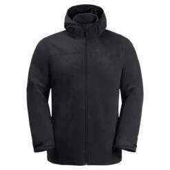 Jack Wolfskin Winterjacke Taubenberg 3in1 (wasser- Und Winddicht, Fleece-Innenjacke) Schwarz Herren