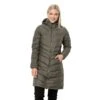 Jack Wolfskin Winter-Daunenmantel Selenium Coat (winddicht, Sehr Warm, PFC-frei) Braungrün Damen