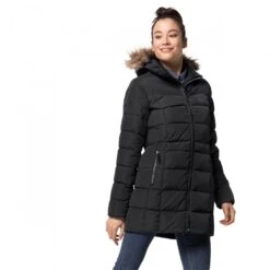 Jack Wolfskin Wintermantel Baffin Island Schwarz Damen