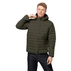 Jack Wolfskin Winter-Daunenjacke Glowing Mountain (winddicht, Wasserabweisend, PFC-frei) Dunkelgrün Herren