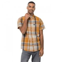 Jack Wolfskin Freizeit- Und Reisehemd Kurzarm Little Lake Orange Herren