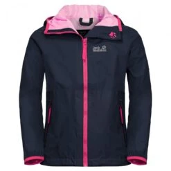 Jack Wolfskin Regenjacke Rainy (wind- Und Wasserdicht) Blau/pink Kinder