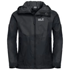 Jack Wolfskin Regenjacke Rainy (wind- Und Wasserdicht) Phantomgrau Kinder