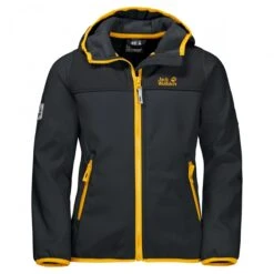 Jack Wolfskin Softshelljacke Fourwinds (wind-& Wasserabweisend) Grau/gelb Kinder