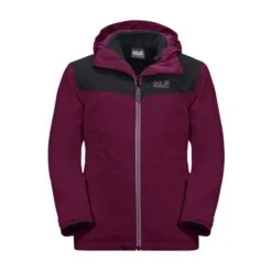 Jack Wolfskin Winterjacke Snowfrost 3in1 (wasser- Und Winddicht, Warme Fleece-Innenjacke) Rubinrot Kinder