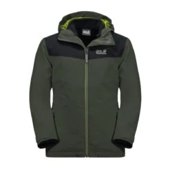 Jack Wolfskin Winterjacke Snowfrost 3in1 (wasser- Und Winddicht, Warme Fleece-Innenjacke) Thymegrün Kinder
