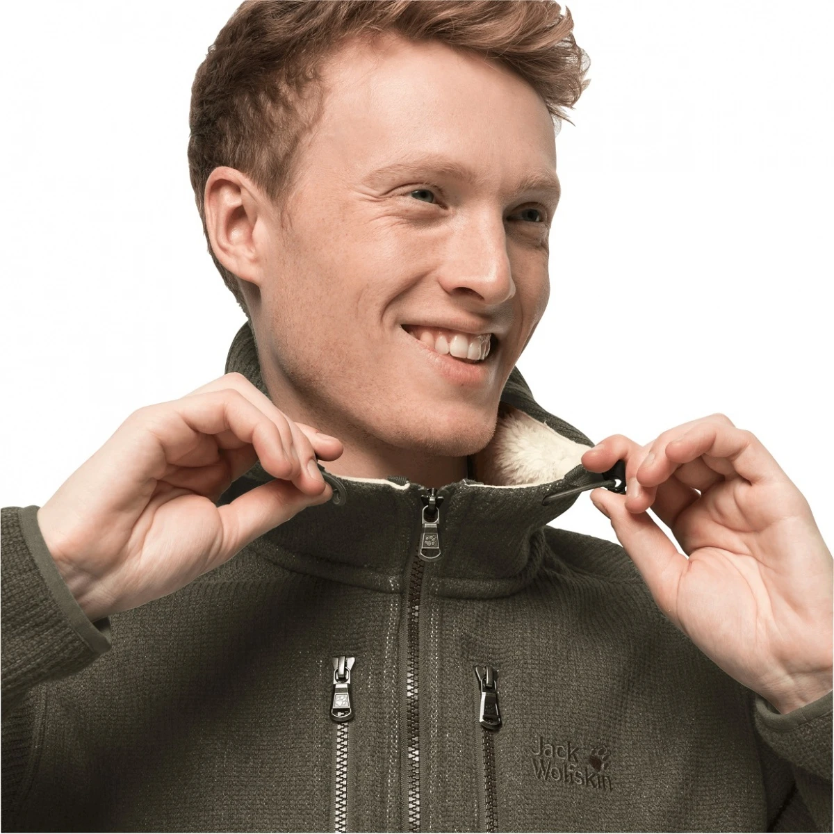 Jack Wolfskin Fleecejacke Mit Kapuze Robson (Strick) Bonseigrün Herren 6 Jack Wolfskin Fleecejacke Mit Kapuze Robson (Strick) Bonseigrün Herren – Bild 4