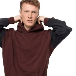 Jack Wolfskin Freizeit-Kapuzenpullover 365 Hoody - Mit Biobaumwolle - Cordovanrot Herren -Jack Wolfskin Jack Wolfskin 1709811 2185 365 hoody m202 1024x1024 1