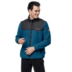 Jack Wolfskin Fleecejacke DNA Grizzly - Winddichter, Wattierter Schulterbereich - Kobaltblau Herren