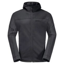 Jack Wolfskin Fleecejacke Hirschberg Hooded Fullzip Phantomgrau Herren