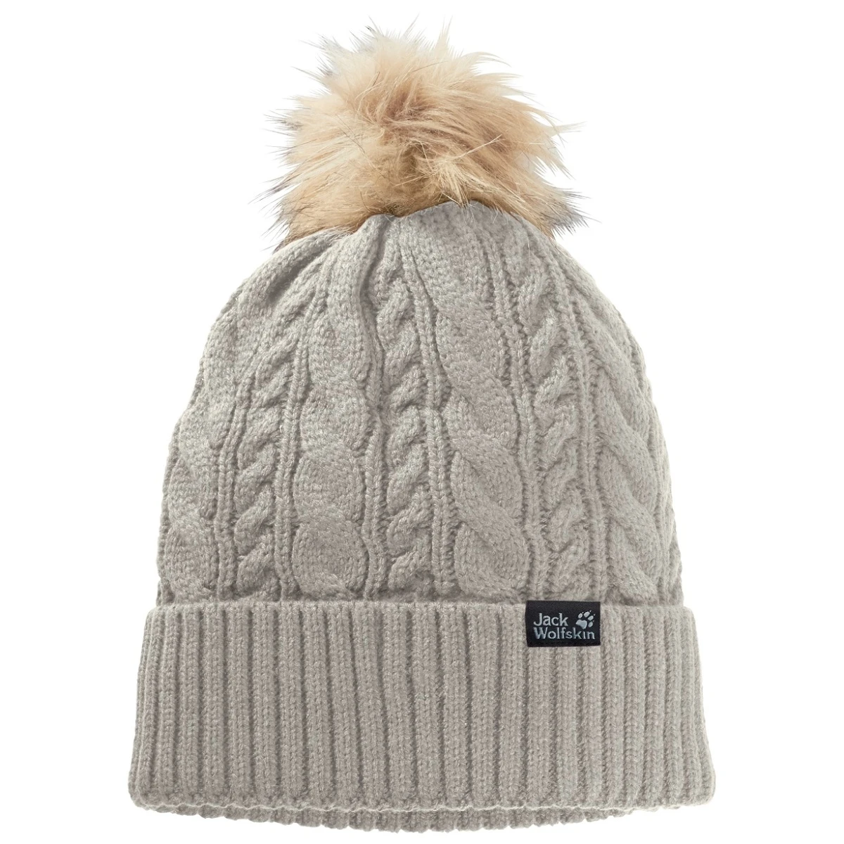 Jack Wolfskin Mütze Narita Pompom Grau Damen 4 Jack Wolfskin Mütze Narita Pompom Grau Damen – Bild 2