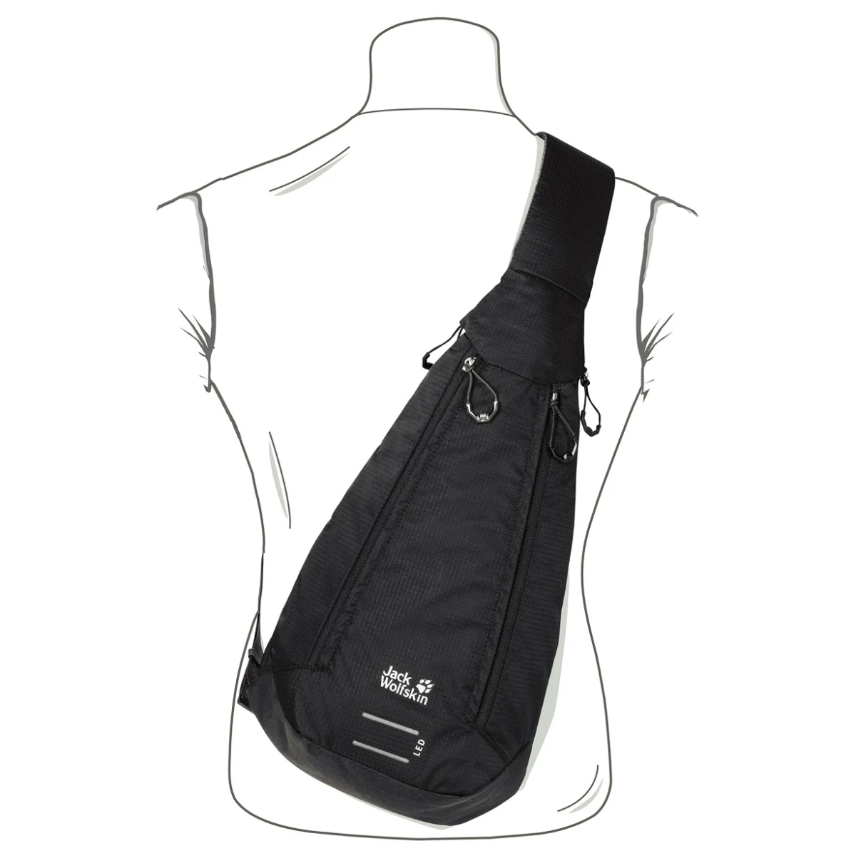 Jack Wolfskin Slingbag Delta Bag Air 4 Liter Schwarz 5 Jack Wolfskin Slingbag Delta Bag Air 4 Liter Schwarz – Bild 3