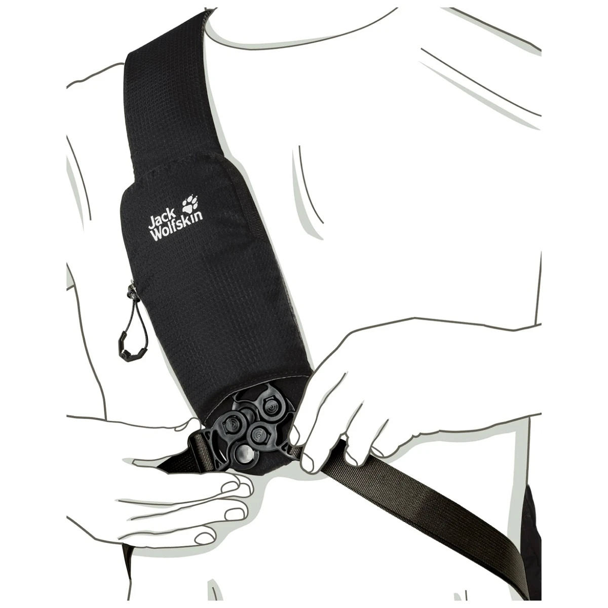 Jack Wolfskin Slingbag Delta Bag Air 4 Liter Schwarz 7 Jack Wolfskin Slingbag Delta Bag Air 4 Liter Schwarz – Bild 5