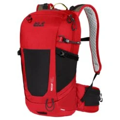 Jack Wolfskin Wanderrucksack Wolftrail RECCO (für Tageswanderungen Mit RECCO-Ortungschip) Rot 22 Liter
