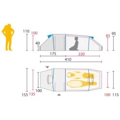 Jack Wolfskin Trekkingzelt Lighthouse II RT - Leicht, Tunnelzelt, 2 Eingänge - Für 2 Personen -Jack Wolfskin Jack Wolfskin 3004041 1074 lighthouse ii Zelt203 1200x1200 1