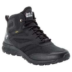 Jack Wolfskin Wanderschuhe Woodland Texapore Mid (Tagestouren, Wasserdicht) Schwarz Herren