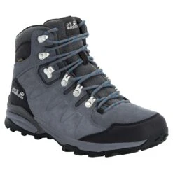 Jack Wolfskin Wanderschuhe Refugio Texapore MID - Veloursleder, Wasserdicht - Grau/schwarz Herren