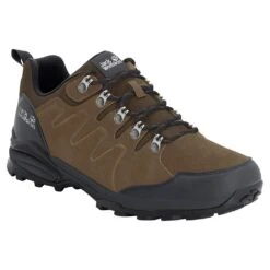 Jack Wolfskin Wanderschuhe Refugio Texapore Low (Veloursleder, Wasserdicht) Braun Herren