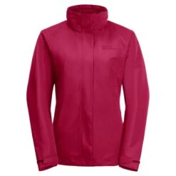 Jack Wolfskin Ganzjahresjacke Geisshorn 3in1 (wasser- Und Winddicht, Atmungsaktiv, Warm) Cranberryrot Damen
