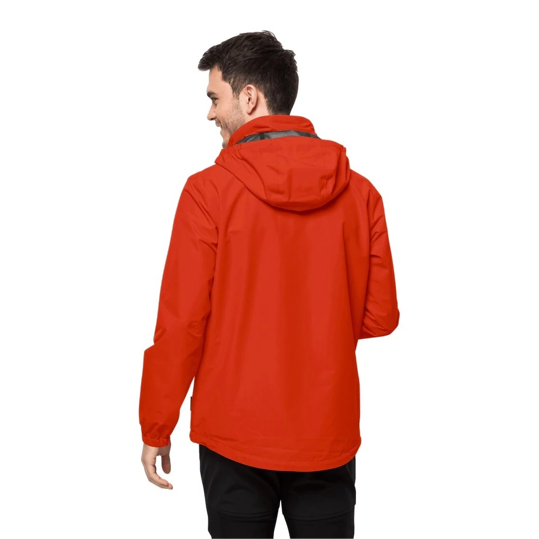 Jack Wolfskin Regenjacke Stormy Point 2-Lagen (Wetterschutzjacke, Wasser-/ Winddicht, Atmungsaktiv) Orange/rot Herren 4 Jack Wolfskin Regenjacke Stormy Point 2-Lagen (Wetterschutzjacke, Wasser-/ Winddicht, Atmungsaktiv) Orange/rot Herren – Bild 2