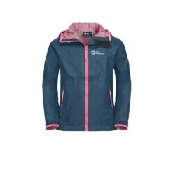 Jack Wolfskin Regenjacke Rainy Days (atmungsaktiv, Winddicht, Wasserdicht) Darkblau Kinder