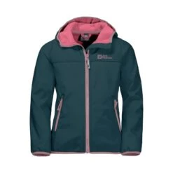 Jack Wolfskin Softshelljacke Fourwinds (wind-& Wasserabweisend) Darkblau/pink Kinder