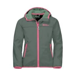 Jack Wolfskin Softshelljacke Fourwinds (wind-& Wasserabweisend) Hedgegrün Kinder