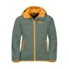 Jack Wolfskin Softshelljacke Fourwinds (wind-& Wasserabweisend) Dunkelgrün/orange Kinder