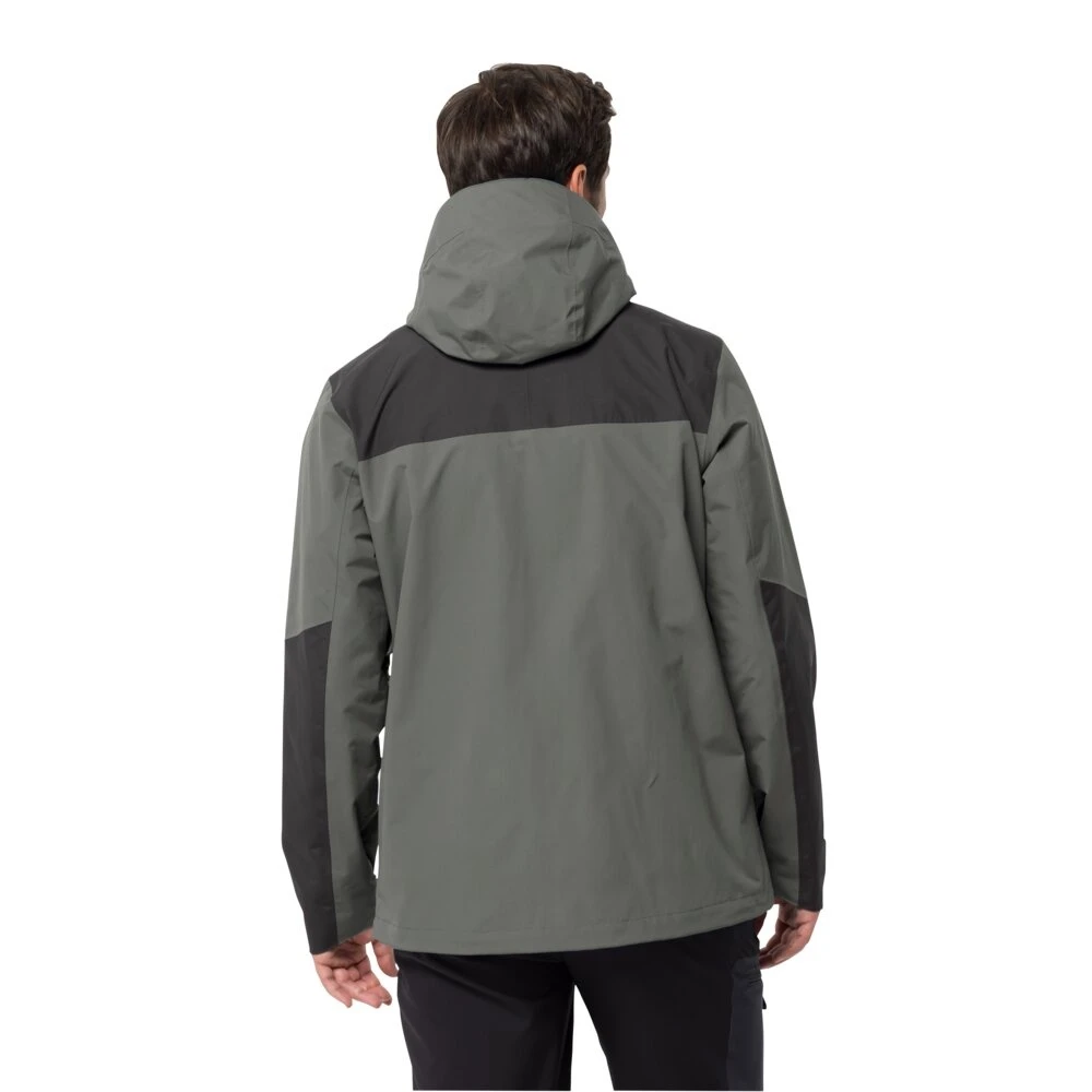 Jack Wolfskin Wanderjacke Jasper Flex 2023 (Wetterschutzjacke, Wasser-/ Winddicht, Atmungsaktiv) Dunkelgrün Herren 4 Jack Wolfskin Wanderjacke Jasper Flex 2023 (Wetterschutzjacke, Wasser-/ Winddicht, Atmungsaktiv) Dunkelgrün Herren – Bild 2