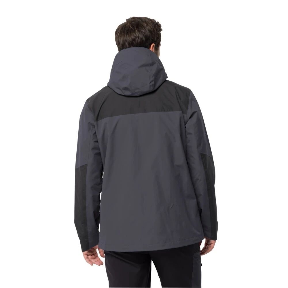 Jack Wolfskin Wanderjacke Jasper Flex 2023 (Wetterschutzjacke, Wasser-/ Winddicht, Atmungsaktiv) Ebonygrau Herren 4 Jack Wolfskin Wanderjacke Jasper Flex 2023 (Wetterschutzjacke, Wasser-/ Winddicht, Atmungsaktiv) Ebonygrau Herren – Bild 2