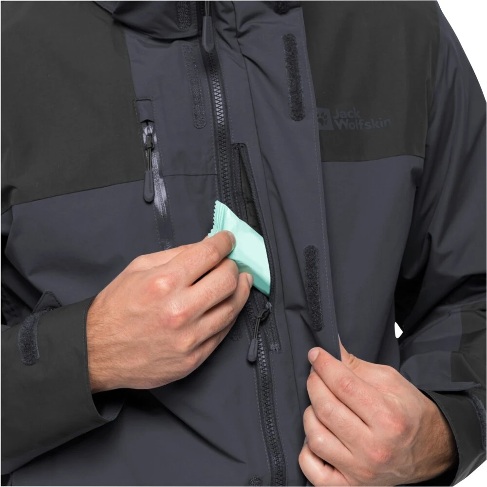 Jack Wolfskin Wanderjacke Jasper Flex 2023 (Wetterschutzjacke, Wasser-/ Winddicht, Atmungsaktiv) Ebonygrau Herren 6 Jack Wolfskin Wanderjacke Jasper Flex 2023 (Wetterschutzjacke, Wasser-/ Winddicht, Atmungsaktiv) Ebonygrau Herren – Bild 4