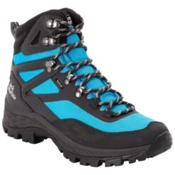 Jack Wolfskin Trekking-Wanderschuhe Rebellion Guide Texapore Mid (100% PFC-frei,wasserdicht) Schwarz/blau Herren